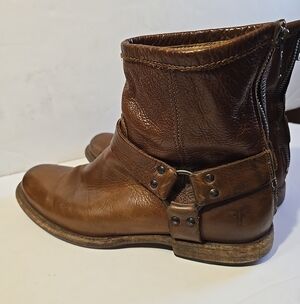 Frye Mens Phillip Leather Harness Boots Back Zip Size 9D